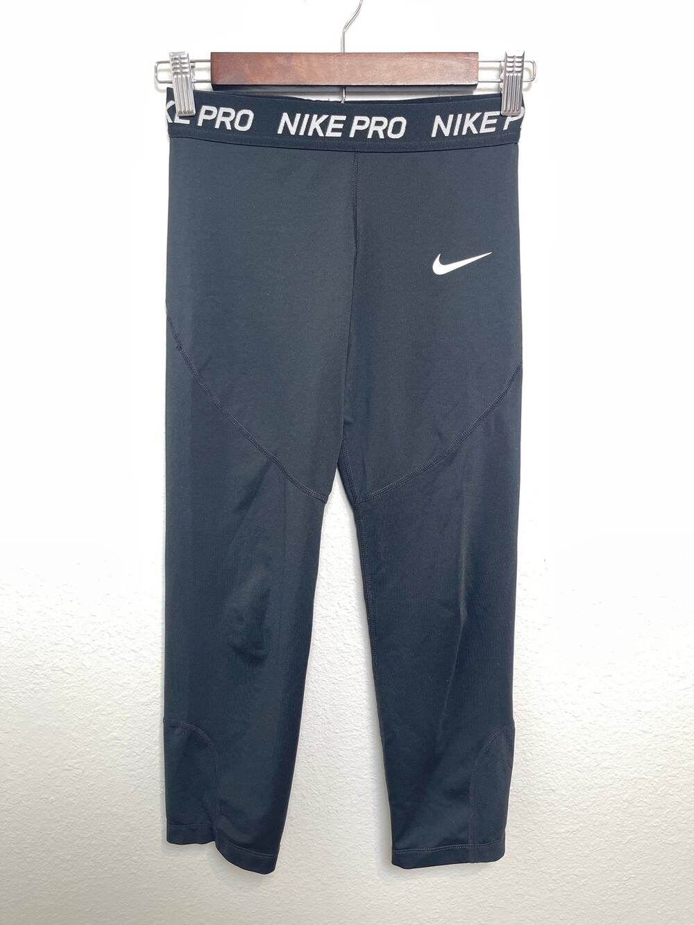 Nike Pro Youth XL Compression Leggings Black Dri-Fit Cropped Athletic Pants Kids